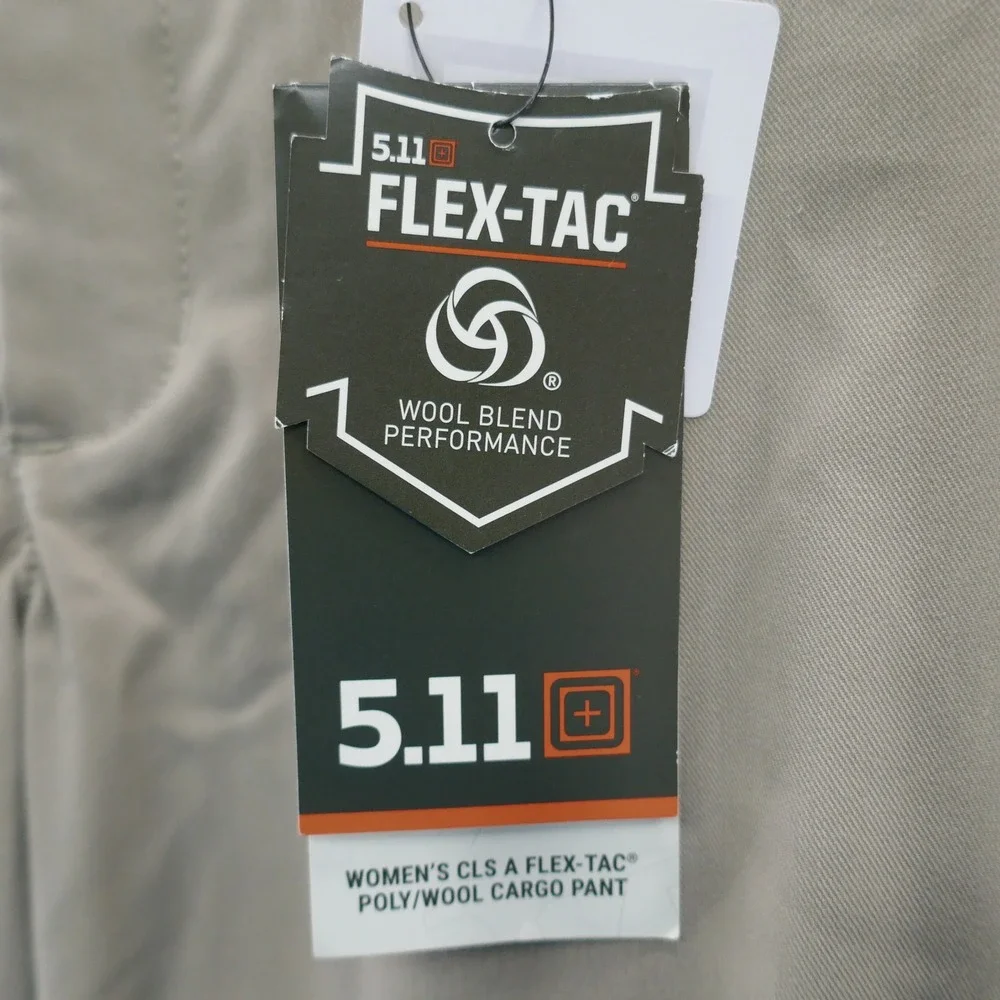 5 11 Tactical Womens Flex Tac Merino Wool Cargo Pants Tan‎ Unhemmed NEW